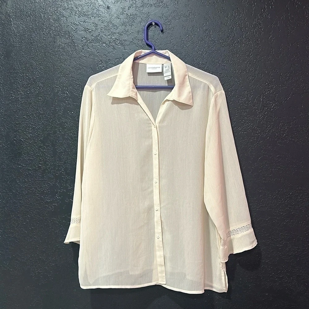 LIZ CLAIBORNE 100% Polyester half sleeve Blouse Size XL - Picture 1 of 5